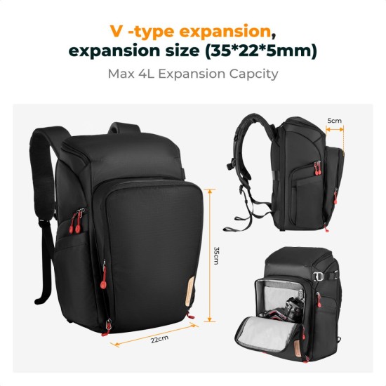 K&F Concept Camera Backpack 25L Nature Wander 01 (Black + Red)